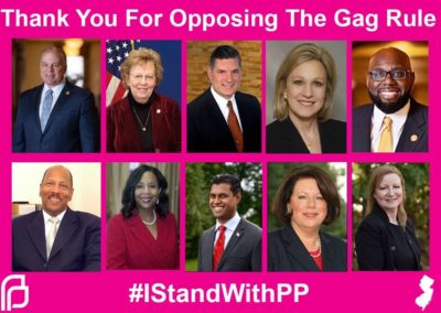 An image from Planned Parenthood thanking Vin Gopal and other politicians for opposing The Gag Rule.